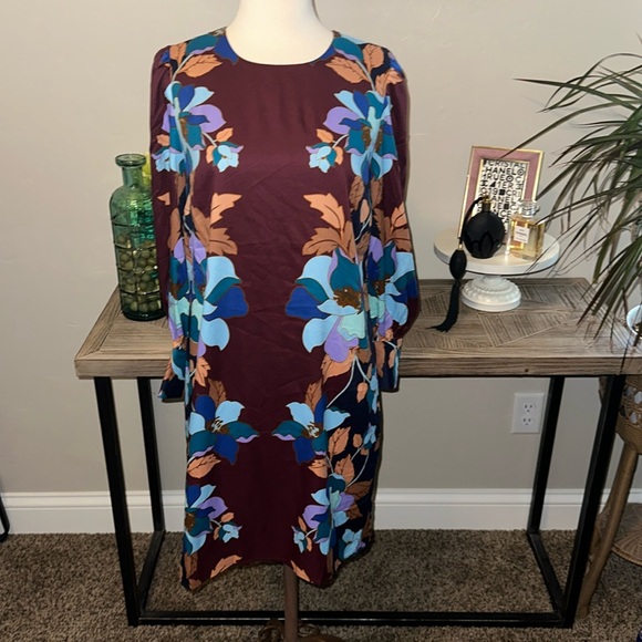 Donna Morgan Floral Long Blouson Sleeve Sheath Dress New with tags - Picture 3 of 10